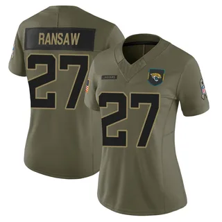 Caleb Ransaw Jacksonville Jaguars Women's Limited 2025 Salute to Service Nike Jersey - Olive