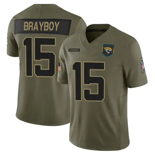 Chandler Brayboy Jacksonville Jaguars Men's Limited 2025 Salute to Service Nike Jersey - Olive
