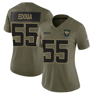 Chuma Edoga Jacksonville Jaguars Women's Limited 2025 Salute to Service Nike Jersey - Olive