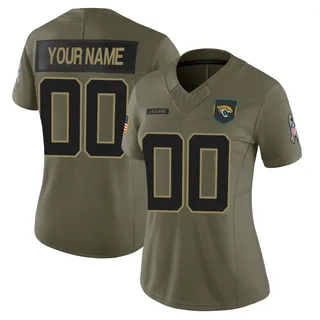 Custom Jacksonville Jaguars Women's Limited Custom 2025 Salute to Service Nike Jersey - Olive