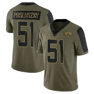 Paul Posluszny Jacksonville Jaguars Men's Limited 2021 Salute To Service Nike Jersey - Olive