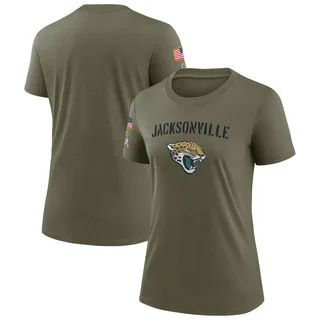 Women's Jacksonville Jaguars Olive 2022 Salute To Service Legend T-Shirt