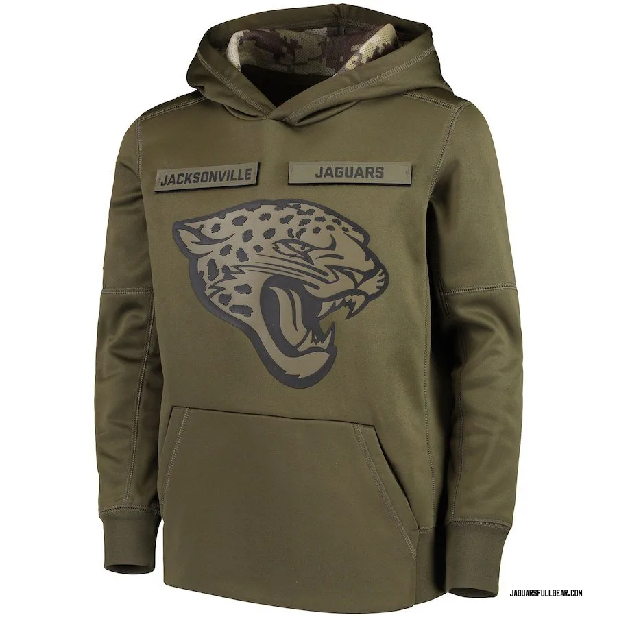 Youth Jacksonville Jaguars Green 2018 Salute to Service Pullover