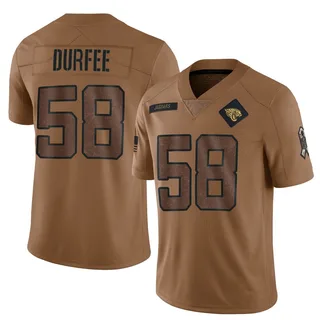 Zach Durfee Jacksonville Jaguars Men's Limited 2023 Salute To Service Nike Jersey - Brown