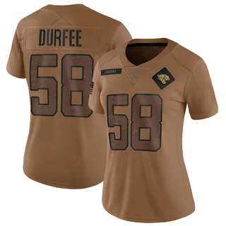 Zach Durfee Jacksonville Jaguars Women's Limited 2023 Salute To Service Nike Jersey - Brown